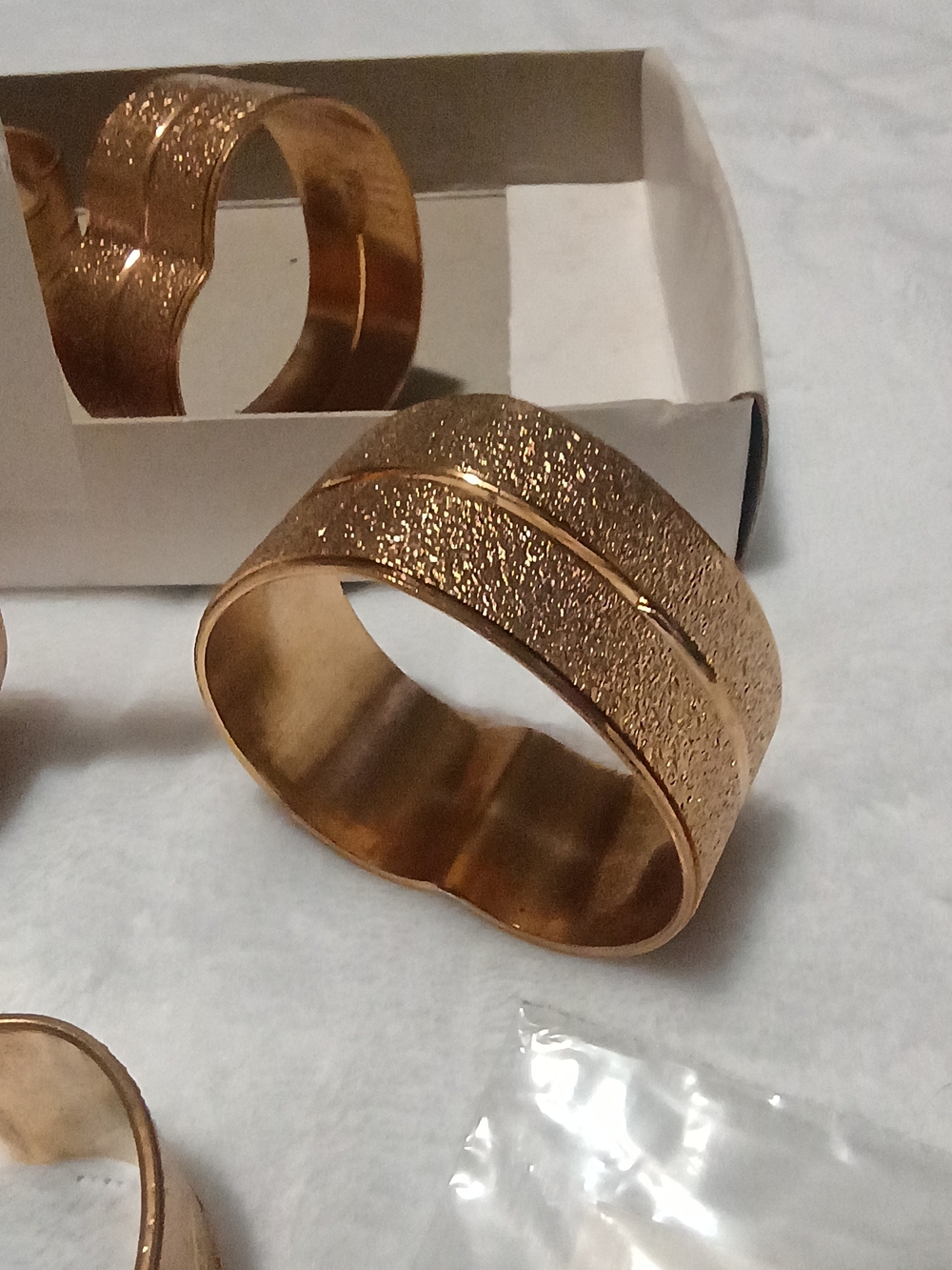 Vintage Set Of 6 Brass Heart Shaped Napkin Holders